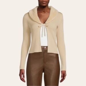 No Boundaries Juniors' Faux Fur Collar Cardigan Sweater 💕